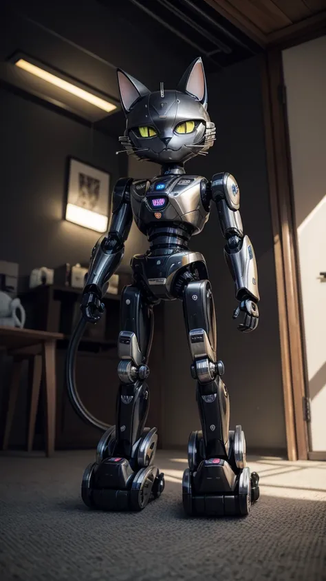 Robot cat, automail, beautyfull cat, mecanic cat, future, 