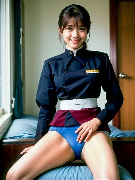 Actual Photos、Best image quality、The real picture、Squat down and spread your legs、Beautiful and great smile、（Navy blue panties:1,4）、Stroking with the right hand、Federal Army Uniform Miniskirt、Masami Nagasawa、Japanese women, 16 years old、ponytail、pretty gir...