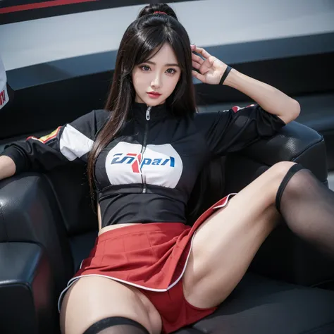 Super detailed photos、Detailed face、Lip gloss、Cool woman、Colorful costumes、F1 Driver Cosplay、Colorful costumes、Clothing with company logo、Grid Girlsのカラフルで派手な衣装、Grid Girls、Perfect Face、Paddock Girls、Harem、motor Show、tights、Bodycon Costumes、Grid Girls、Russia...