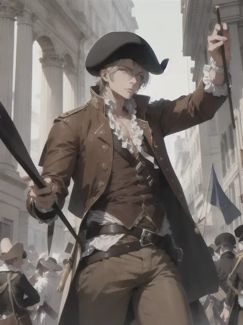 high resolution, ultra detailed. POOR man in the French revolution