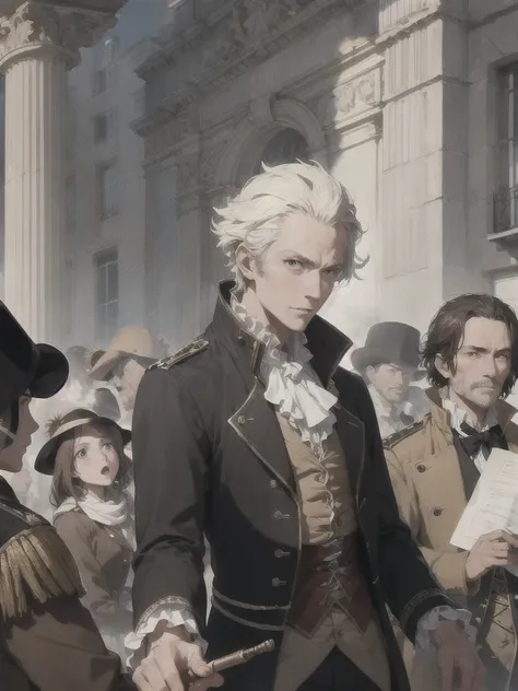 high resolution, ultra detailed. Extremely poor man in the French revolution