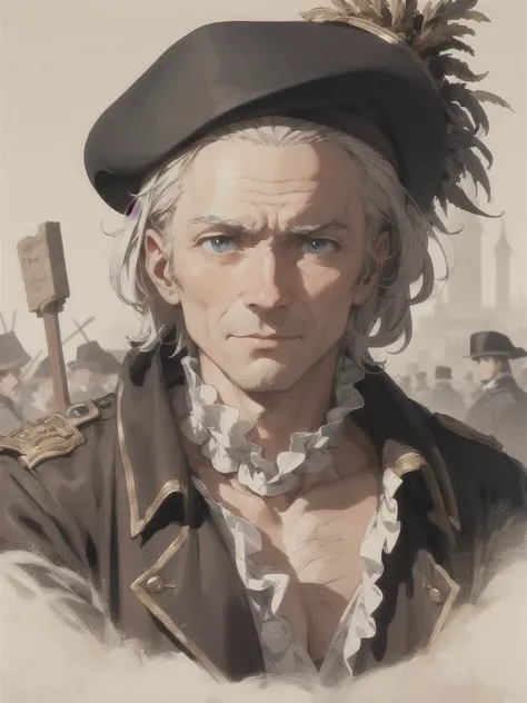 high resolution, ultra detailed. Extremely poor man in the French revolution