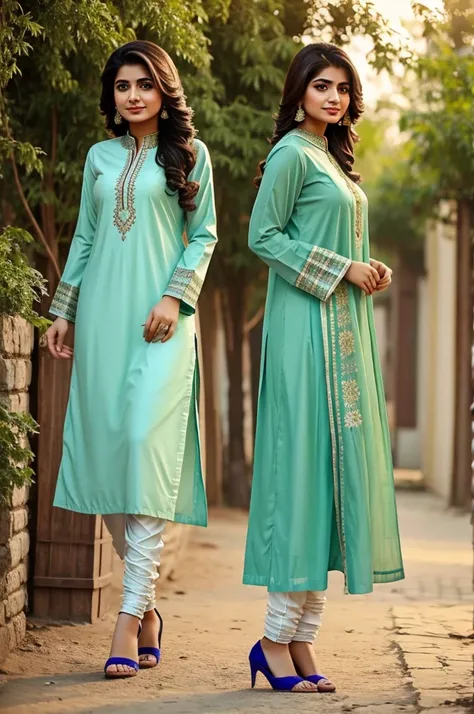 Create beautiful Pakistani  girl wearing shalwar kameez