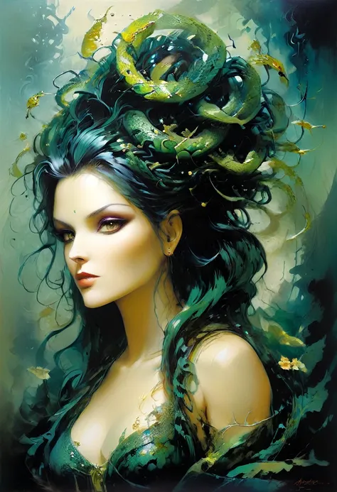 artist isachev alexander, ((surreal)), detailed gorgon, magic