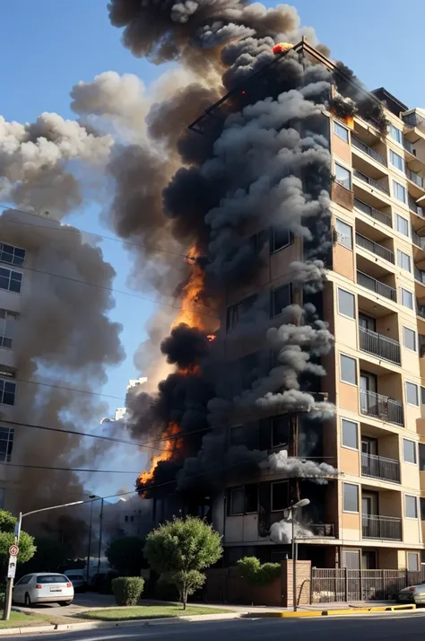 Apartment on fire
