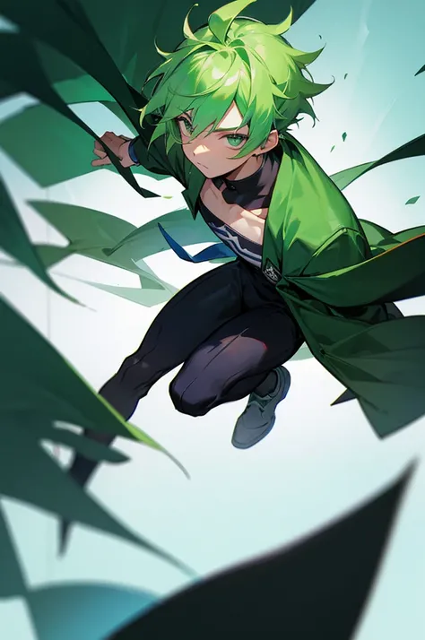 Male, student background ,UA, green hair