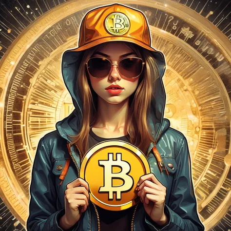 girl bitcoin art style