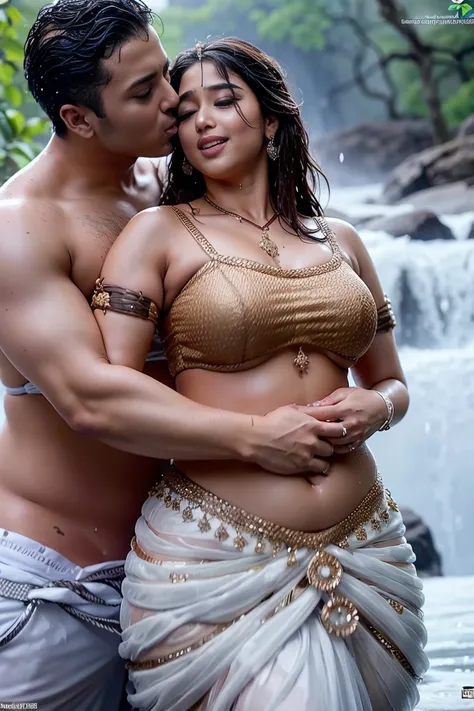 HD wallpaper 32k cinematic shoot of a Beautiful cute wet Pooja Hegde, with thick thighs and a curvy chubby waist,  wearing a beautiful Indian dress, ((lowwaist)), ((kissing by a man)), ((kiss)), ((wet girl)), ((sweaty girl)), ((kissing a man)), ((kiss))