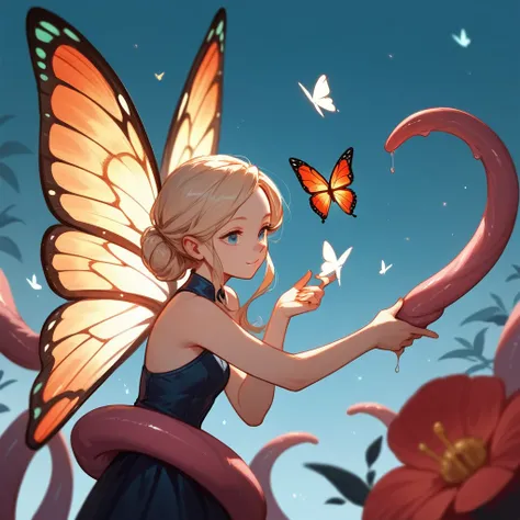 Clarke, Knowledge Seeker in tentacle  butterfly art style, butterfly wings (score_9,score_8_up,score_7_up,score_6_up,score_5_up,score_4_up) 
