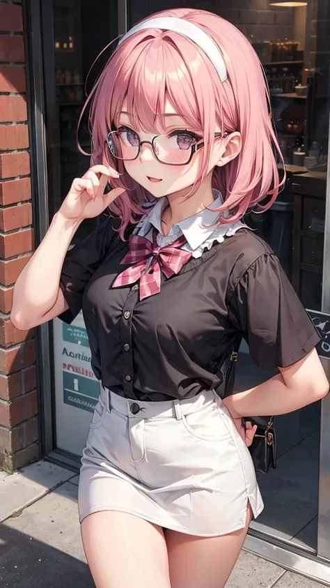 Cute girl with glasseasturbation