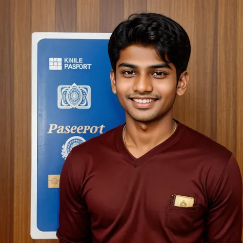 19 YEAR INDIAN BOY WITH SMILE ON HIS FACE, PASSPORT SIZE PHOTO 