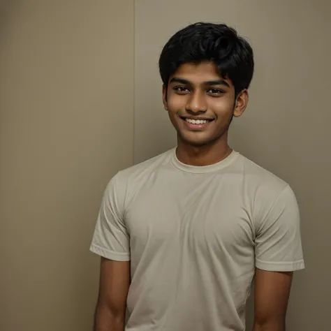 19 YEAR INDIAN BOY WITH SMILE ON HIS FACE, PASSPORT SIZE PHOTO 