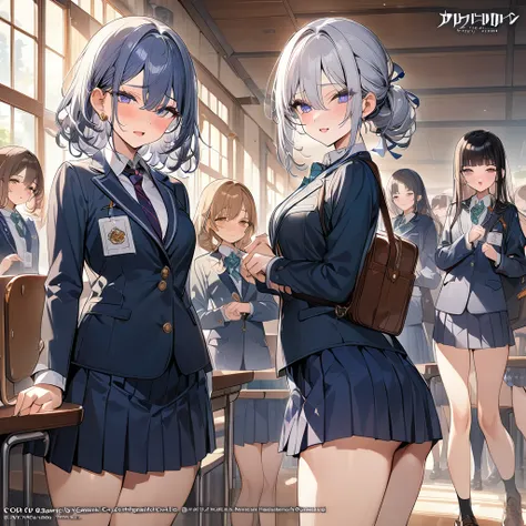 (masterpiece, top quality, best quality, official art, sfw), multiple girls, multiple different characters, school girls, school, 