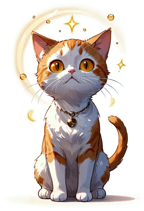 A cartoon cat，front，White background