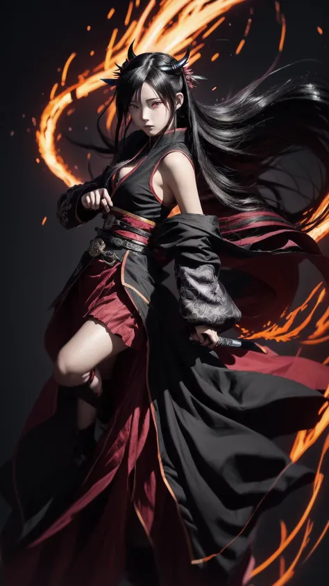 anime girl with a sword in her hand and flames in the background, demon slayer artstyle, handsome guy in demon slayer art, demon slayer rui fanart, kimetsu no yaiba, demon slayer, tanjiro kamado, key anime art, (fire), official art, official anime artwork,...