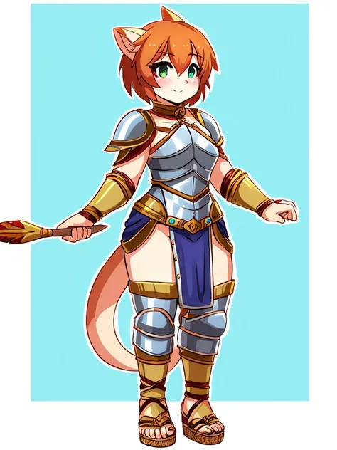 1girl, furry, furry_female, lizard_girl, solo, wearing full body, plate armor, , gladiator sandals, humanoid feet, holding a spear, nosebleed,bloody nose