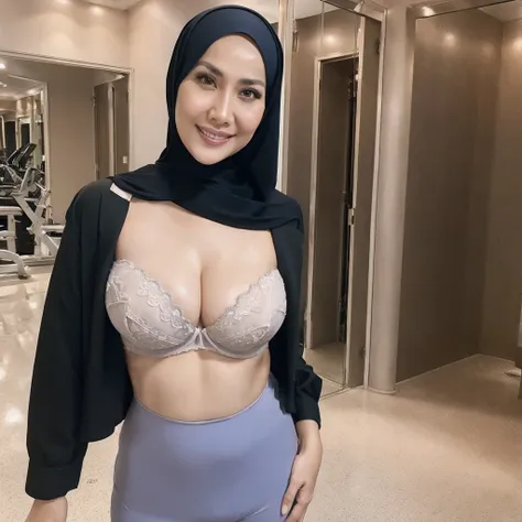 38 years old, indonesian muslim milf, droopiest gigantic saggiest longest milf , tight doctor suit, wearing hijab, unbuttoned he...