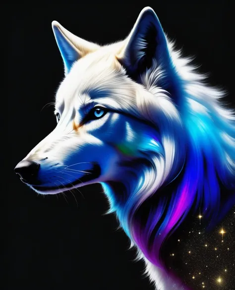 (((eternal fantasy irresistible allure detail glitter alcohol ink illustration skinny girl:1.3))), (((and an impressive white wolf with beautiful and delicate fur:1.3))), (((Radiosity rendered in stunning 32K resolution:1.3))), highest quallity, highly qua...