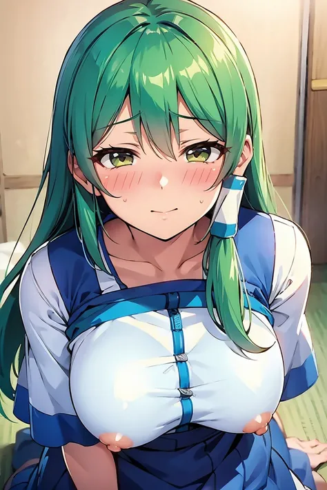 Sanae Kochiya　Big Tits　Embarrassed　Blushing