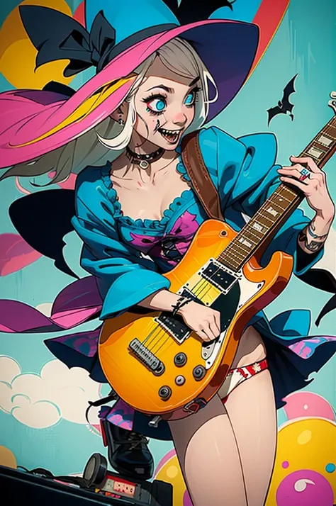 Alice in Wonderland、Showing panties
((Hardcore Punk Girl))、((British punk rock girl)), ((Circus)), ((play the guitar)),Manga Style, Horror elements, Comic style illustration, (drawing style), Japanese painting, whole body (spooky), Japan sculpture, primiti...