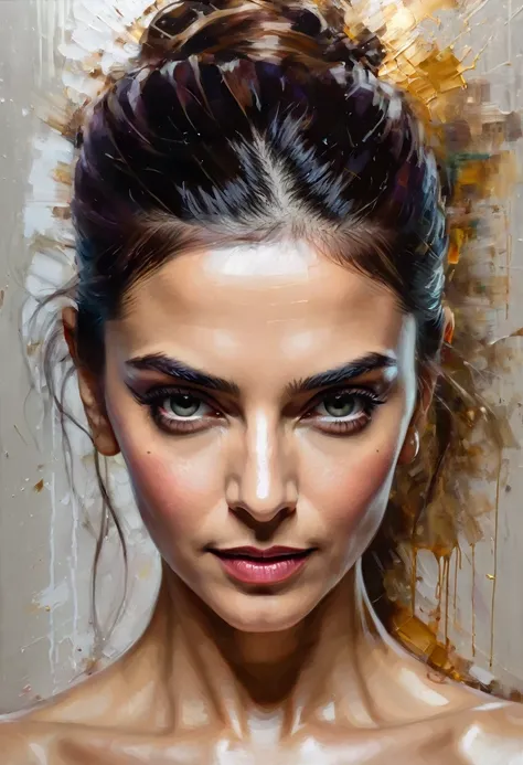 portrait of elegant beautiful Lebanon milf woman, Deepika Padukone, undercut hair, naked, cleavage, big buttock, perfect symmetric eyes, hyper realistic skin texture, realistic, award-winning photograph, rim ambient lighting, 8k, dslr, soft lighting, high ...