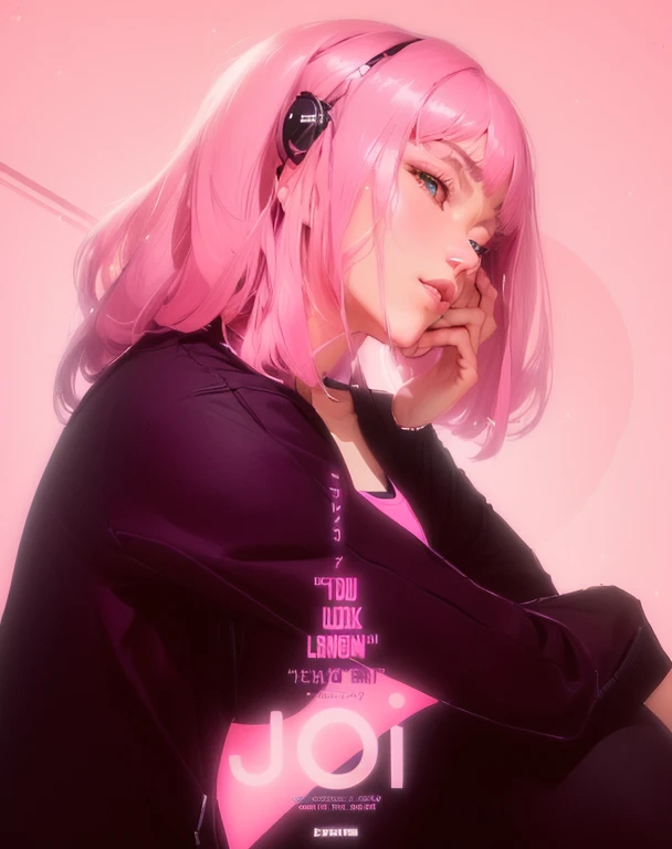 a close-up of a person in a pink shirt, praise girl, praise art, praise artstyle, praise, praise album art, praise girl aesthetic, praise hip hop, design exposure anime john rei, inspired by Tomer Hanuka, ( Ilya Kuvshinov ), joao ruas, in the style of ross...