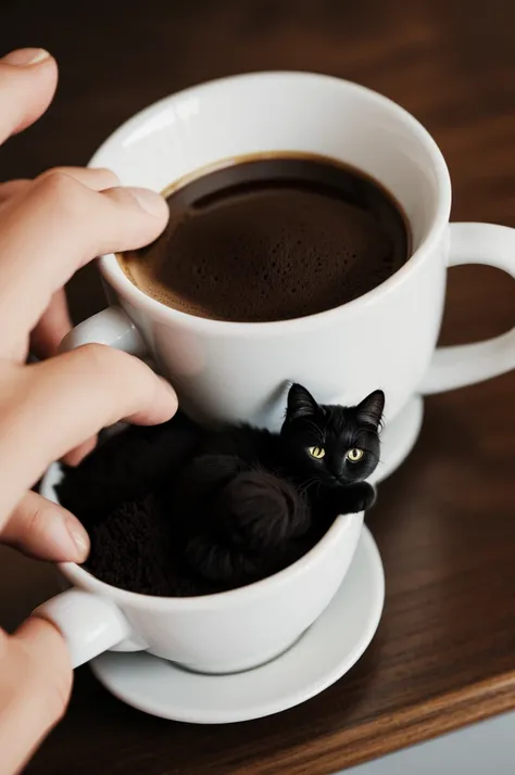 Create a coffee themed lock screen wallpaper with soot sprites, cats, and coffee