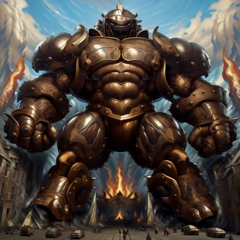 SOLO (masterpiece. official art. 8k. best quality. detailed full body. full body.)

(situation 1 : dominating Armored Flazzard. Armored Flazzard is over 1000 meters long. focus GIANT mechanical Muscular Armored Flazzard is trampling the city. Looking down....