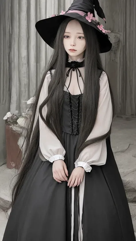 witch(second_awakening), hairpin,head flower,long hair,