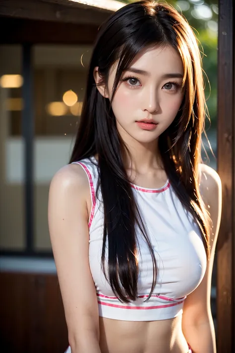 (((upper body:1.5))), high resolution, Detailed headshot of a beautiful woman, young and handsome girl, realistic:0.5, perfect skin, (Bokeh Photos, (soft focus):1.2, Out-of-focus highlights, dreamy atmosphere, Shining circles, Enchanting depths), very cool...