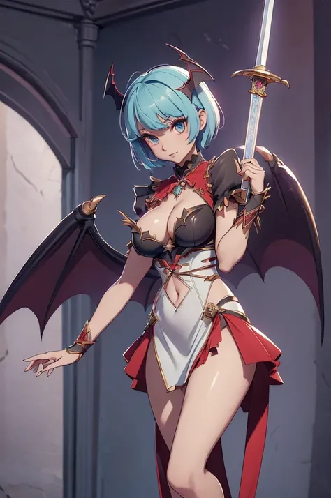 Mini morrigan aensland, (morrigan aensland), 独奏, ray tracing, 3D style, 3DMM, ((oses per photo)), ((oses au cada foto)), fully body,(Front view),(Costas Issue), (Emist on the left), show flat belly, (((oses per photo))),(very big breastsperfect ass, perfec...