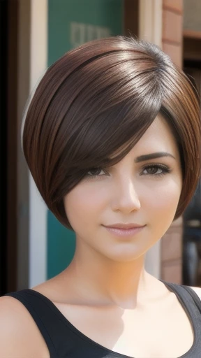 Yehuda woman short hair focus on face