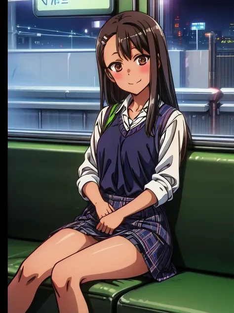 (1) Sitting alone on a long seat in a train,Sit with your legs apart,Composition from the front,Low - Angle,
(2) I&#39;m a jk, She is wearing a uniform consisting of a miniskirt, sailor suit and loose socks.,Panty shot,Showing white panties,
(3) I have med...