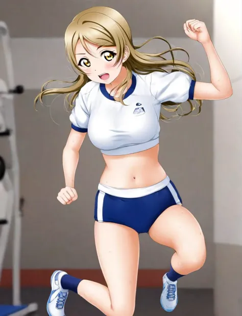 1 girl Love Live Watanabe You Gym uniform running