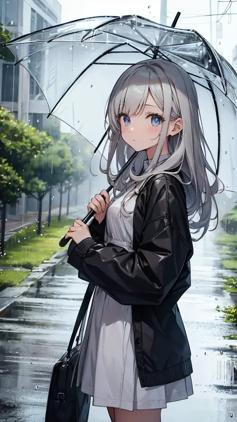 rainy season,Hold an umbrella