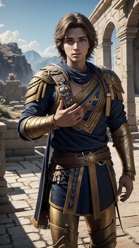 young alexander the great, ultra realism, unreal engine, 4k ultra detailed, better hands, good hands