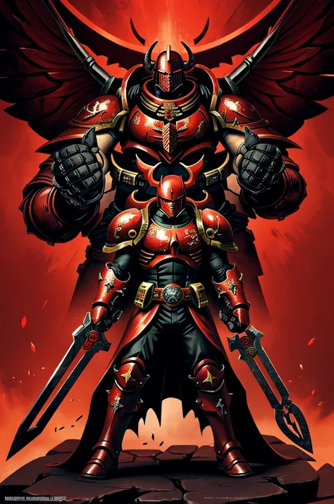 chaos space marine, red, blood angels, horor, kamen rider, lighning blade, blood horn