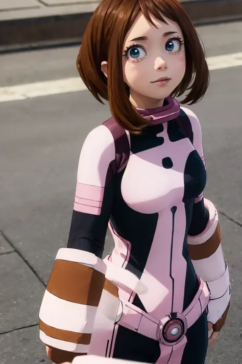 ochakouraraka, ochako uraraka, (uraraka ochako:1.5), (brown eyes:1.5), brown hair, short hair, blush, blush stickers, smile,
BREAK (bodysuit:1.5), skin tight, superhero,
BREAK outdoors, city,
BREAK looking at viewer,
BREAK (masterpiece:1.2), best quality, ...