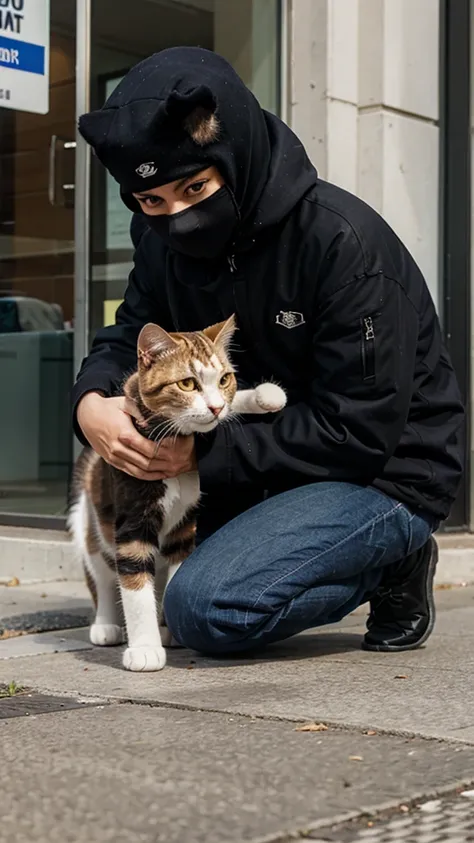 Cat robbing a bank