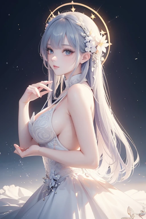 (Masterpiece:1.2), Best Quality, (illustration:1.2), (ultra detailed), hyper details, (delicate detailed), (intricate details), (cinematic light, Best Quality Backlights), Delete line, soloist, perfect body, (1 girl), She was like April sky, Sunrise in her...