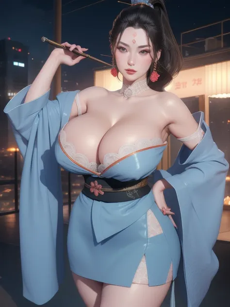 Complex 3D rendering of ultra-detailed beautiful porcelain contoured female face, , Integrated Circuit Parts, 150 mm, Beautiful studio soft lighting, rim Light, Vivid details, Luxury Cyberpunk, Lace, hyperactual, anatomy,,(((Full and soft breasts,)))(((Hug...