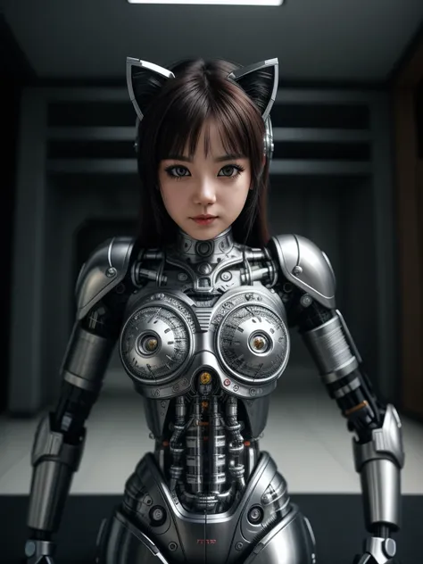 a cute kitten made out of metal, (cyborg:1.1), ([tail | detailed wire]:1.3), (intricate details), hdr, (intricate details, hyperdetailed:1.2), cinematic shot, Vignette, centered