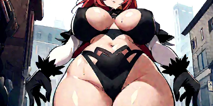 Every body showing its ass or butt animates the drama of the scene, while the 2D anime-style Nier Automata VER1 brings a futuristic feel to the action. **Dicas:** *BLOOD around ,long red hair huge breasts thin bikini Use descriptive and evocative language ...