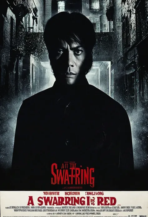 **film title:** "swearing"

**poster description:**
the background is dark and enigmatic, like a starless night. at the center, ...