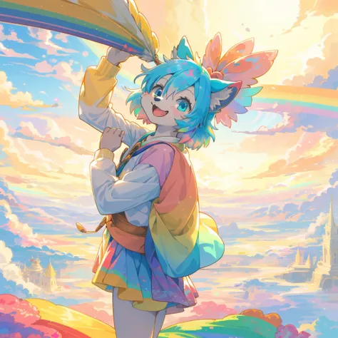 cover_page, High resolution, Highest quality, Highest quality, Paid reward available, High quality illustrations, An unparalleled masterpiece, Perfect artwork, Absurd, 超High resolution, Detailed Background, Rainbow Opal, 6+boy, 6+girl, Happy, Joyful(Photos...