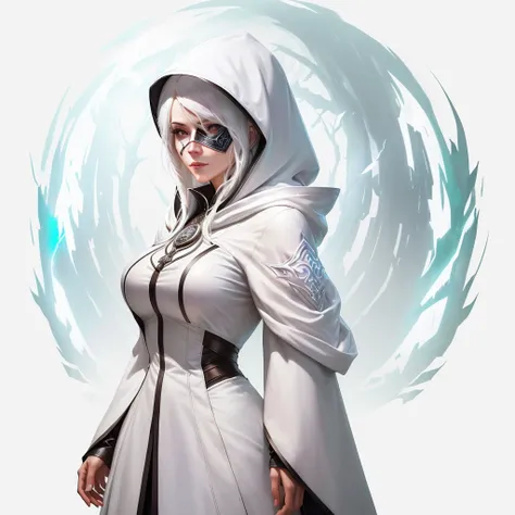 arafed woman with White hair and White hood and mask covering face in a forest, portrait of a female warlock, deviantart artstation cgscosiety, steven artgerm lau, artgerm julie bell beeple, alexandra fomina artstation, stanley artgerm lau, trendin on arts...