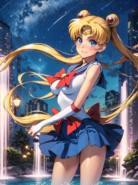 (high quality, 32k anime ultra hd, 1980s /(style/), retro art style, highly detailed, perfect anatomy), ((sailor moon, tsukino u...