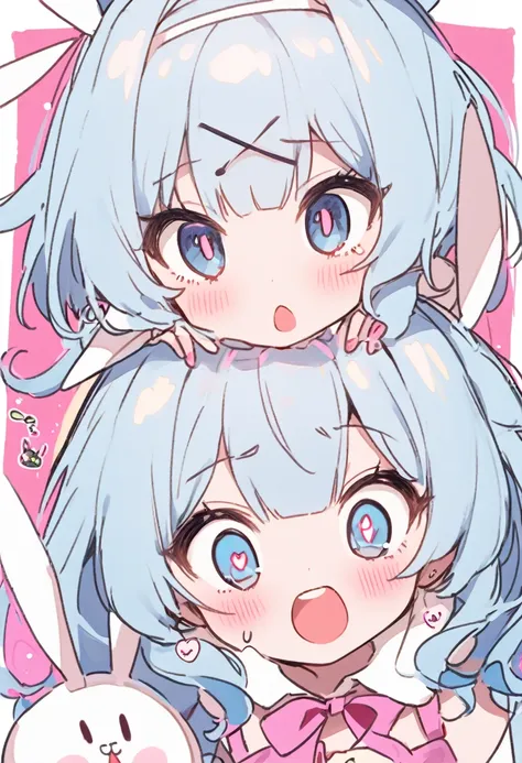 bunny ears、view here、miku、light blue hair、lewd eyes、bunny girl