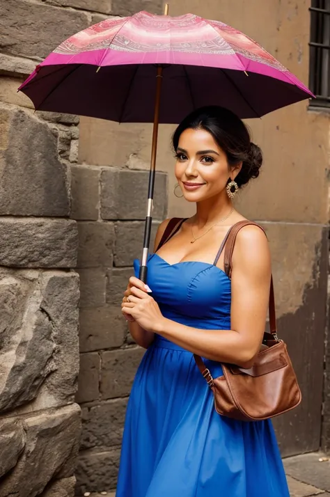 Pepa Madrigal holding a quirky Umbrella 