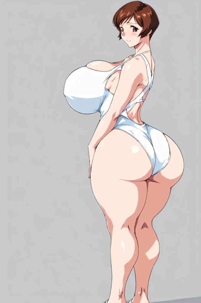 masterpiece, highest quality, High resolution, One girl, solo, sexual intercourse, Pornographic images, short hair, etsukoto, brown Eyes, fine grain, fine grain, (((Thick thighs, Plump thighs, Voluptuous thighs, Thighs alone are enough))), Huge and ample b...